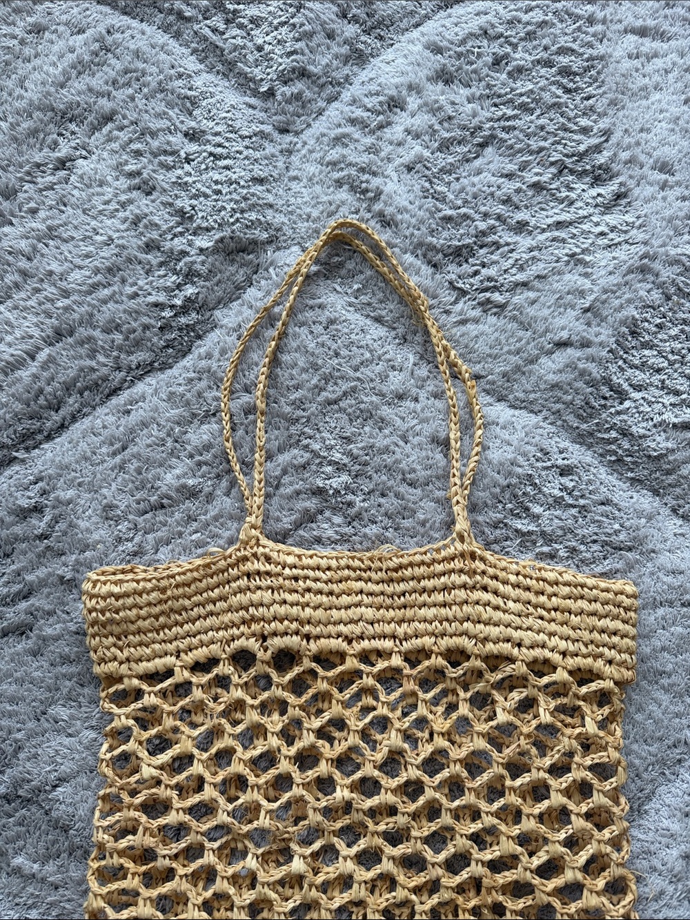 Reformation Crochet Straw Market Tote in Natural - Picture 3 of 6